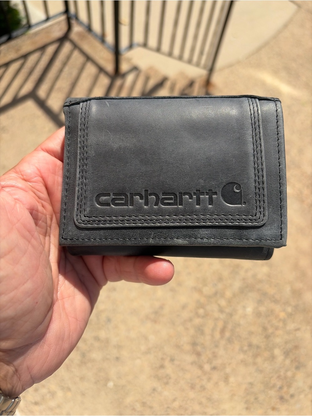 Carhartt Black Trifold Wallet with Embossed Logo